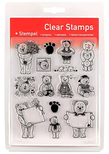 Clear Stamp Set - Teddy 1 - 14-teilig ~14x18cm - Stempel Transparent 46813