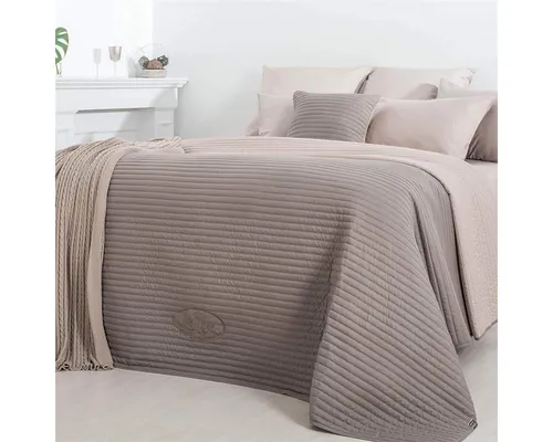 SEI Design Bettüberwurf Royal taupe-beige 240x260cm - Tagesdecken mit Wendefunktion, bestickt und aus 100% Polyester, perfekt für verschiedene Bettgrößen und maschinenwaschbar bis 60°C.