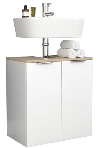 VCM Holz Waschbeckenunterschrank Donali - Badezimmerschrank mit stabiler Verarbeitung und pflegeleichter melaminbeschichteter Oberfläche. Maße: H. 60 x B. 56 x T. 34 cm, ideal für jedes Badezimmer.