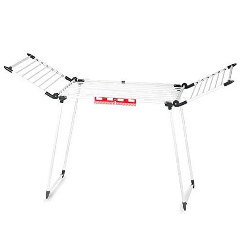 Massido Wäscheständer XXL - Ausziehbar & Teleskopisch - Wäscheständer mit 27m Trockenfläche, ideal für große Haushalte. Stabil, rutschfest und platzsparend, mit speziellen Halterungen für Unterwäsche.