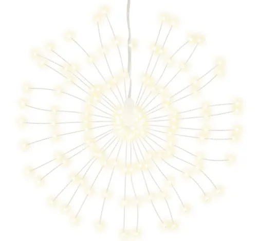 vidaXL Christbaumschmuck Feuerwerk 2 Stk. mit 140 LEDs - Dekohänger für Weihnachten mit 8 verschiedenen Beleuchtungseffekten und praktischer Fernbedienung. Wasserdicht und ideal für Innen- und Außendekoration!