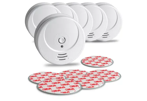 SEBSON 6x 10 Jahres Rauchwarnmelder mit Magnethalterung - Rauchmelder GS506G, zertifiziert nach DIN EN 14604, mit 10 Jahren Langzeitbatterie und einfacher Montage durch Magnetbefestigung für optimalen Schutz ohne Bohren.