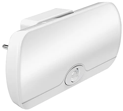 LED Steckdosen Nachtlicht mit Bewegungsmelder - Wandleuchten: Akku Wandleuchte mit kabelloser Nutzung, ideal für Flure oder Schlafzimmer, ausgestattet mit praktischem Bewegungsmelder.