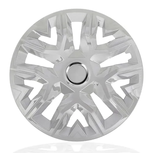 Radkappen 15 Zoll Perfecto Silber Lackiert Universal von NRM - Nabendeckel, universelle Radkappen mit einfacher Installation und waschstraßenfestem Design für 15 Zoll Reifen.