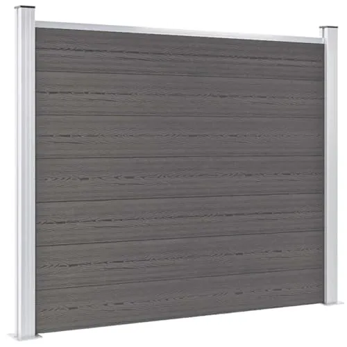 vidaXL Zaunelement WPC 180x146 cm Grau - Dekorative Zäune, wetterfestes WPC-Material für langlebigen Sichtschutz und moderne Optik.
