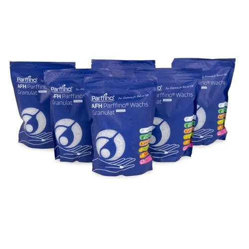 AFH Parffino® Wachs Granulat | 6 x 454 g | Duftfrei, Schmelzpunkt 47-49 Grad