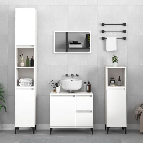 vidaXL Badschrank Weiß 30x30x190 cm