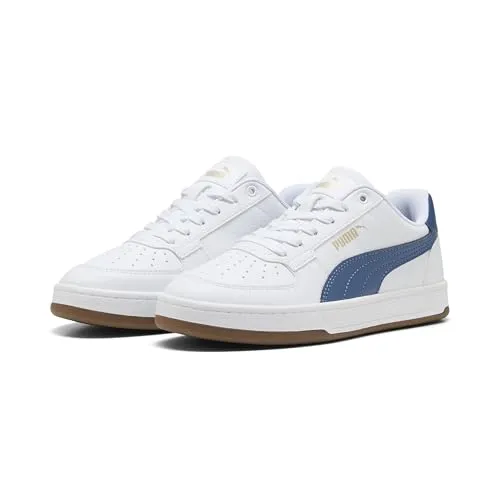PUMA Caven 2.0 Jr Sneaker - White Dark Indigo Gum, 35.5 EU - Sneaker mit stylischem Puma Formstrip, ideal für aktive Kinder, mit rutschfester Gummisohle für optimalen Halt.