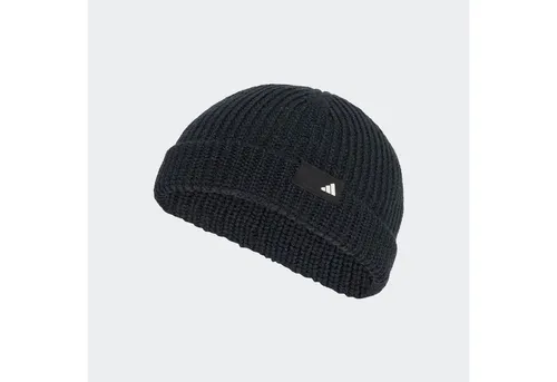 adidas Unisex Fisherman Mütze Black/White Herren (M/L) - Strickmütze für Damen, aus 50 % recyceltem Polyacryl mit umgeschlagenem Bündchen für zusätzlichen Komfort und Stil.