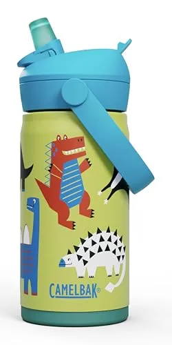 Camelbak Thrive Flip Straw Kids Trinkflasche 350 ml - Edelstahl isoliert, blau - Thermobehälter für Kinder, mit auslaufsicherem Flip-Straw-Design und isolierter Edelstahlkonstruktion für optimale Temperaturhaltung.