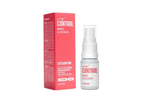 my Control® Vitality Allrounder - Astaxanthin Nahrungsergänzungsmittel Spray, 30 ml, Natürliches Antioxidans, 7-fach höhere Bioverfügbarkeit