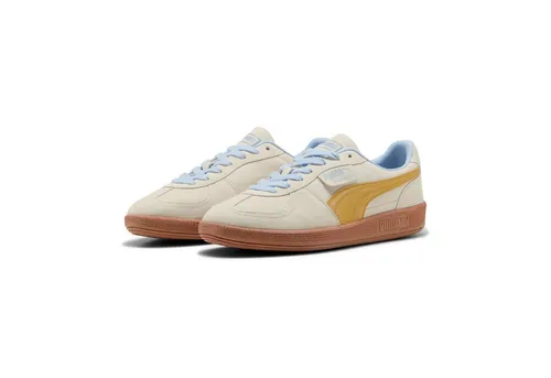 PUMA PALERMO Sneaker in Warm White-Archive Gold, Größe 42 EU - Sportliche Sneaker aus Leder mit Gummi-Laufsohle für optimalen Komfort, ideal für den Alltag und Freizeitaktivitäten.