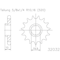 ESJOT Kettenritzel, 15 Zähne