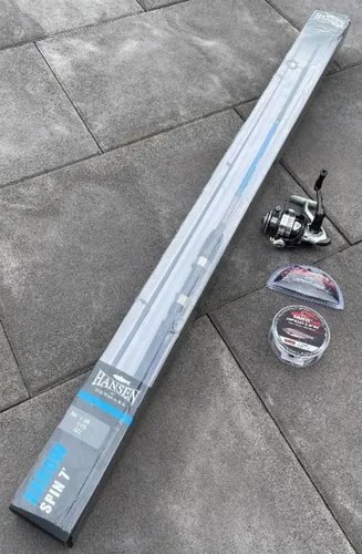 DAM Hansen ARROW SPIN 2,10m 5-22g Set - Angelruten & Rollen Set für Süßwasserangeln, langlebig und ideal für verschiedene Fischarten wie Forelle und Zander, inklusive Rute, Rolle und Schnur.