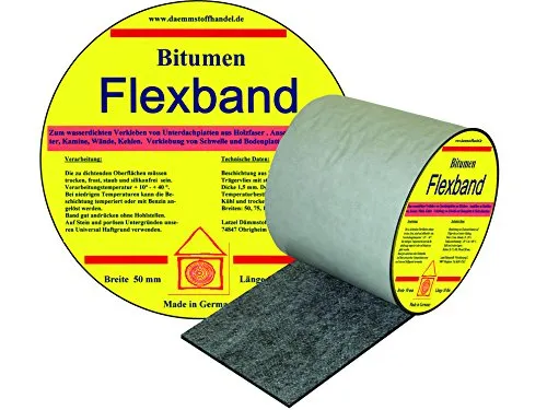 Latzel Dichtband Bitumen Flex 50 mm - Dehnbarkeit bis 30% - Wasserdicht - Anthrazit/Schwarz