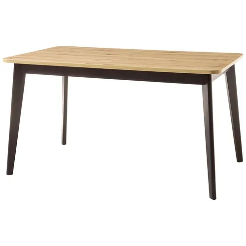 Lomadox Esstisch TIROL-61, Artisan mit schwarz 140-180/80/75cm - Esstisch aus massivem Holz in braun, ausziehbar von 140 auf 180 cm, ideal für gesellige Abende und Familienessen.