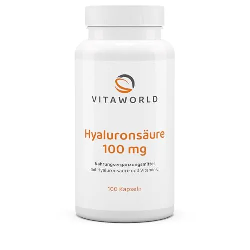 3er Pack Vita World Hyaluronsäure 100mg 300 Kapseln Apotheker-Herstellung - Vegan