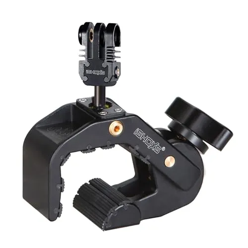 iSHOXS Shark Halterung | Vibrationsdämpfend & stabil | Für Action Cams wie GoPro, DJI, Insta360 | Ø 28–65 mm | Für runde & eckige Profile an Lenker, Rahmen, Motorrad & Fahrrad | Schnellmontage