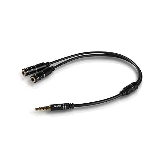 Produktbild Teufel Audio Y Splitter Kopfhöreranschluss Kabel Stecker und Buchsen Jack 3,5-mm-Klinke - schwarz