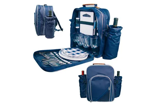 Picknickrucksack aus Polyester für 4 Personen - Campinggeschirr, ideal für gemeinsame Ausflüge, mit ausreichend Platz für alles, was Sie für ein perfektes Picknick benötigen.