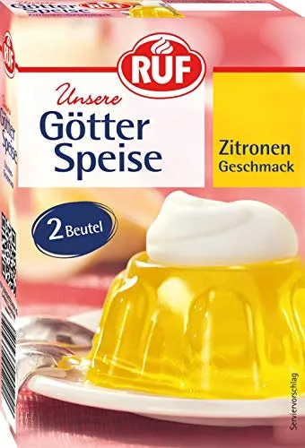 RUF Götterspeise Zitronen-Geschmack, Wackelpudding, 2 x 12g von RUF
