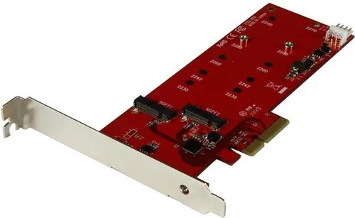 StarTech.com 2x M.2 SATA SSD Controller Card - PCIe M.2 SATA III Controller für hohe Datenübertragungsraten bis zu 6Gb/s, ideal zur Aufrüstung und Erweiterung von Speicherkapazitäten.
