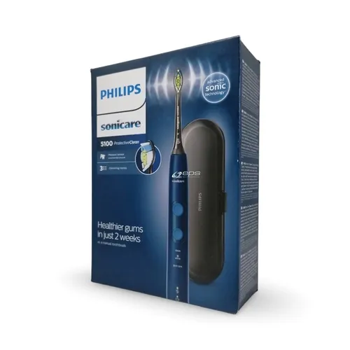 PHILIPS Sonicare HX6851/53 Protective Clean 5100 - Elektrische Zahnbürste mit Andruckkontrolle und mehreren Reinigungsmodi, inklusive praktischem Reiseetui für unterwegs.