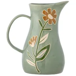 Bloomingville Tangier Krug in Grün, 2145ml - Eleganter Steingutkrug in frischem Grün, ideal für stilvolle Tischdekoration und großzügige Serviermöglichkeiten.