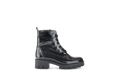 Gabor Stiefelette Leder, Damen, Gr. 37,5, schwarz - Wanderschuhe aus hochwertigem Lackleder mit praktischem Reißverschluss für einfaches An- und Ausziehen. Ideal für vielseitige Outfits und höchsten Tragekomfort.