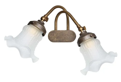 Schöne Doppel Wandleuchte Innen E14 Je 40w Wandlampe Messing Antik Lampe