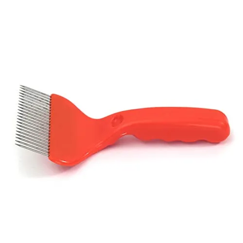 xtradefactory IMKER ENTDECKELUNGSGABEL gebogen für Honigwaben | Edelstahl, Kunststoff, 19 cm | praktische Imkergabel, Honigschaber, Bienenschaufel