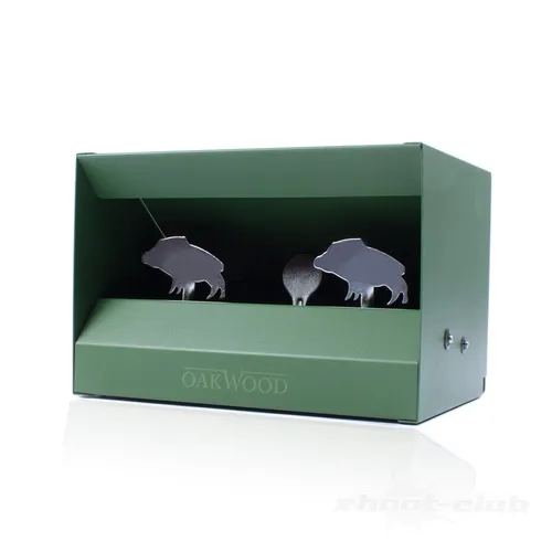 Kugelfangkasten Wildschwein Pendelkasten Klappscheiben Luftgewehr - Sonstiges Jagen & Schützensport, robuster Kugelfangkasten aus Metall mit 2 Klappscheiben für präzises Schießen und Training.