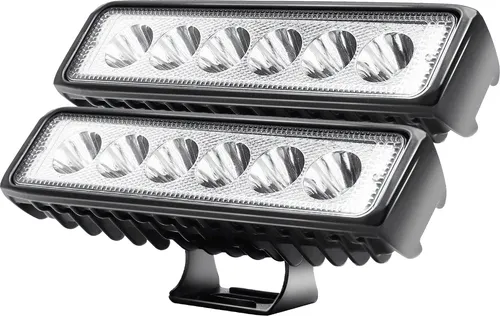 CCLIFE Led Arbeitsscheinwerfer 12V Scheinwerfer Auto TraktorIP67 Offroad 6500K Wasserdicht Arbeitslicht Spotlight für SUV CushHom, 18W 2PCS