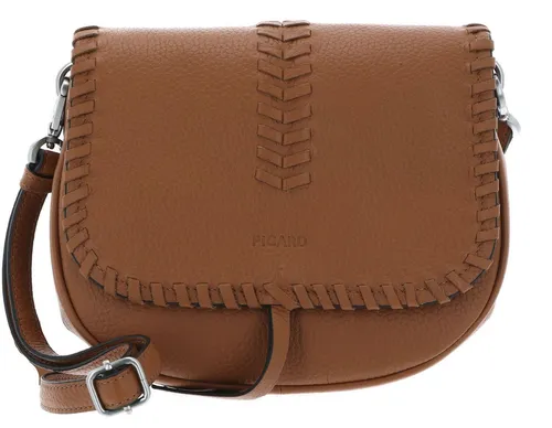 Picard Dallas Crossbody Bag Cognac - Umhängetasche aus echtem Leder, langlebig und stilvoll, mit wechselbaren Schulterriemen für vielseitige Outfit-Kombinationen. Maße: 20,5 x 18 x 8 cm.