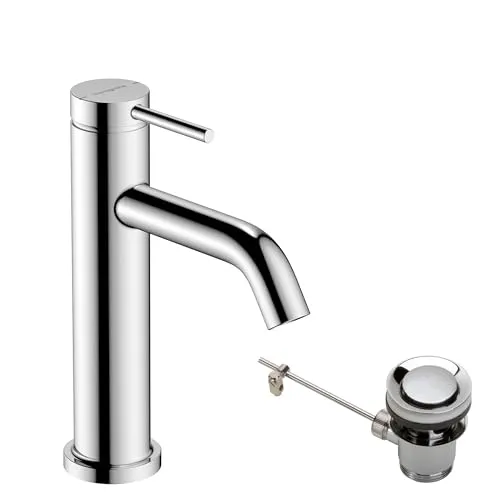 hansgrohe Tecturis S Einhebel-Waschtischarmatur 110 - Waschtischarmaturen mit ComfortZone 110 für mehr Bewegungsfreiheit und ein modernes Design. Auslaufhöhe von 105 mm und Keramikmischsystem für optimale Temperaturkontrolle.