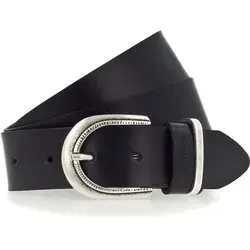 MUSTANG Ledergürtel mit ovaler Dornschließe - Vielseitiger Ledergürtel (3,5 cm) mit dunklen Airbrushkanten, ideal für Freizeit-Outfits und schicke Looks. Stufenlos verstellbar für perfekten Sitz.