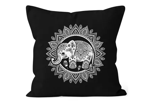 Autiga Dekokissen Kissenbezug Elefant Mandala Boho Bohamian Ethno Tribal Ornament Kissen-Hülle Deko-Kissen Autiga®