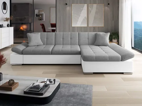 MIRJAN24 Ecksofa Malwi mit Schlaffunktion - Ecksofa in L-Form mit Bettkasten und regulierbaren Armlehnen, ideal für platzsparendes Wohnen. Hochwertige Materialien und schneller Versand innerhalb von 5 Tagen.