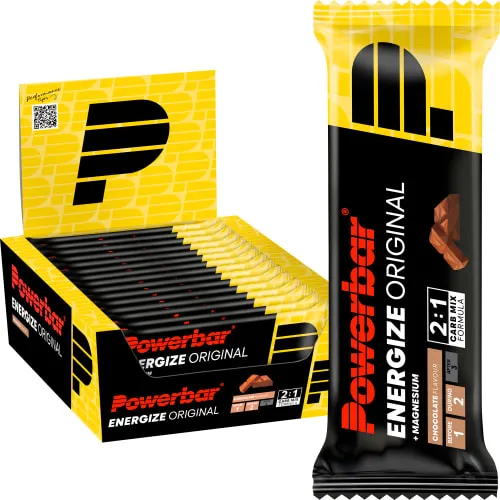 Powerbar Energize Original - Chocolate - 15x55g - High Carb Energieriegel - Gewichtsmanagement Riegel mit optimaler Energieversorgung dank C2MAX, Natrium & Magnesium – ideal für Wettkämpfe und Training.