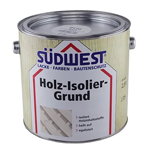 Südwest Holz-Isolier-Grund 9110 Weiß (Maseriertechnik) J35 2,5 Liter