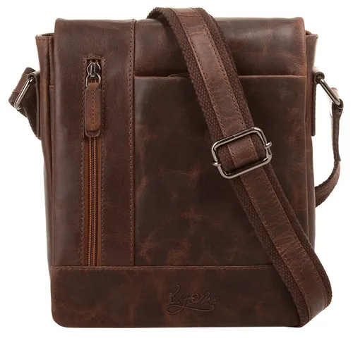 Umhängetasche X-ZONE aus echtem Leder, cognac - Elegante Handtasche aus 100% Rindleder mit rustikaler Optik und authentischer Patina. Ideal für Alltag und Reisen, handgepäcktauglich mit mehreren Fächern für optimale Organisation.