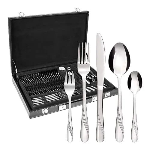 GRÄWE Besteckkoffer für 12 Personen aus Edelstahl - 60-teiliges, nickelfreies Set - Hochwertiges 60-teiliges Besteckset aus rostfreiem Edelstahl, spülmaschinengeeignet und perfekt für Allergiker. Stilvoll verpackt im eleganten Koffer, ideal für jeden Anlass.