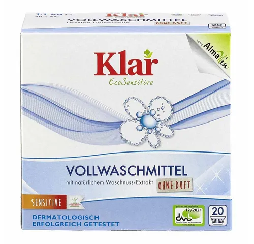 Almawin Klar - Vollwaschmittel - Pulver 1,1Kg 3er Pack Vollwaschmittel