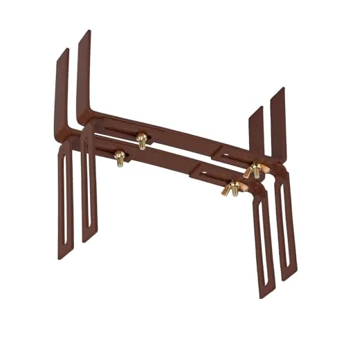 BigDean 2 Stück Blumenkastenhalter braun Standard H-Form Kasten Halter Balkonkastenhalter