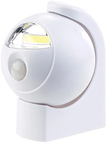 Lunartec Sensor Licht: Ultrahelle COB-LED-Lampe mit Batteriebetrieb, PIR-Sensor, 120 Lumen (LED Sensorleuchte Batterie, Bewegungsmelder mit Batterien, Wand Deckenleuchte)