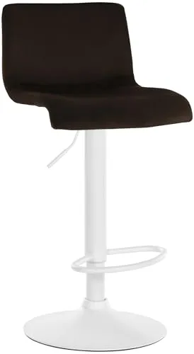 CLP Barhocker Hover, Braun, Textil, 39x83x36 cm - Barmöbel mit modernem Design und hohem Sitzkomfort. Stufenlos höhenverstellbar, 360° drehbar und mit Fußstütze für entspanntes Sitzen.