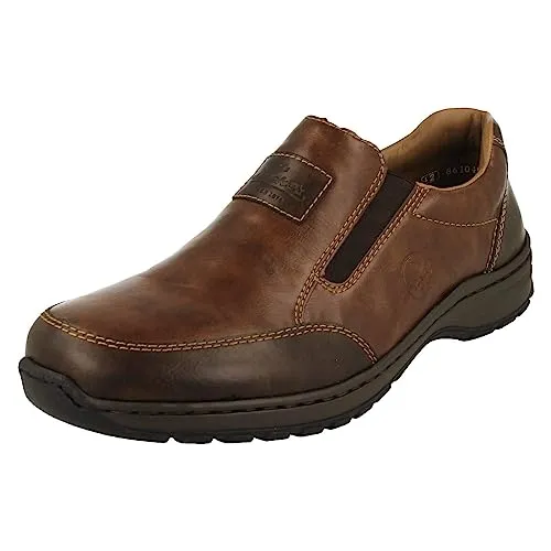Rieker Slipper in bequemer Weite G (weit) - Braun 46 EU - Herren-Slipper in bequemer Weite G, ideal für den ganzen Tag. Mit herausnehmbarer Innensohle und Stretcheinsatz für optimalen Tragekomfort.