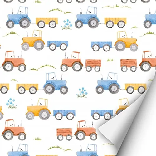 0,9 m Selbstklebende Folie - Traktor, - Klebefolie für Kinderzimmer mit intensiven Farben, ideal für glatte Oberflächen. MADE IN GERMANY und GREENGUARD GOLD-zertifiziert.