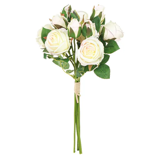 Künstliche Rosen Deko Creme 36cm 6St Hochzeitsblumen Set - Dekoratives Set aus 12 künstlichen Rosen, ideal für Hochzeiten und Events. Perfekt für eine stilvolle Atmosphäre ohne Pflegeaufwand.