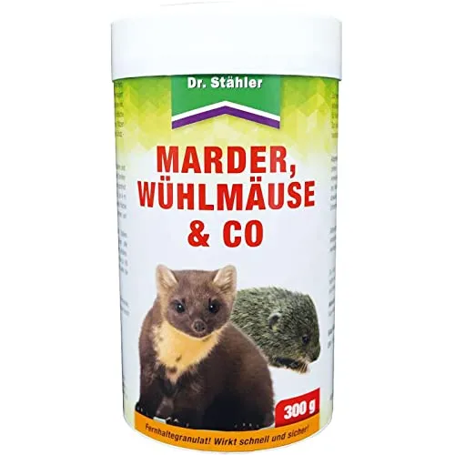 Dr. Stähler Marder, Wühlmäuse & Co Granulat zur Marderabwehr und Fernhaltegranulat für Wühlmäuse 300g